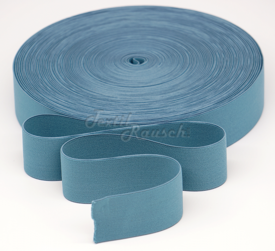 Gummiband Stahlblau 40mm